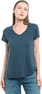WILT Clothing Short Sleeve Shrunken V-Neck Shirttail Top