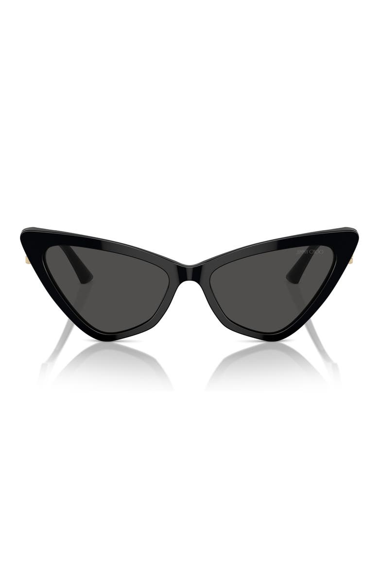 55mm Cat Eye Sunglasses, Main, color, BLACK / DARK GREY