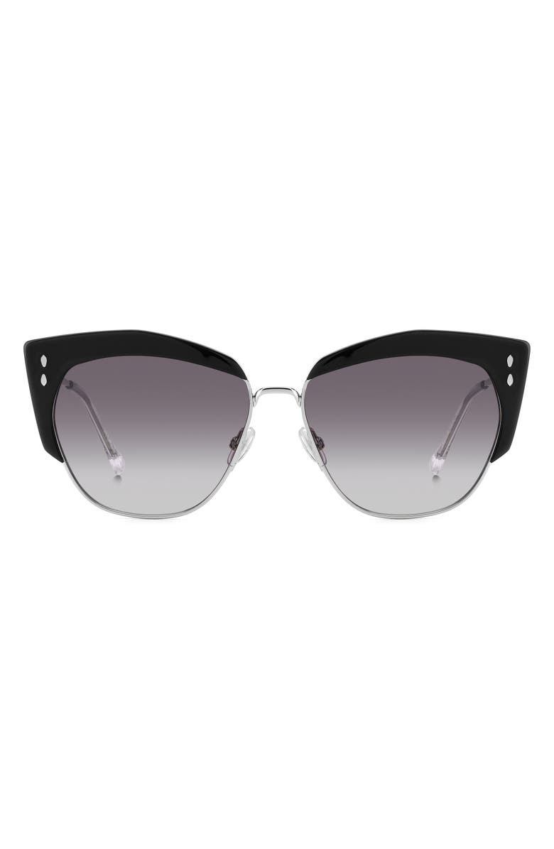 Isabel Marant 58mm Gradient Cat Eye Sunglasses, Main, color, Black Silver/ Grey Shaded