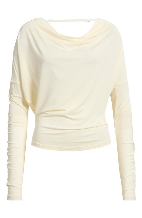Long Sleeve Cowl Back Top