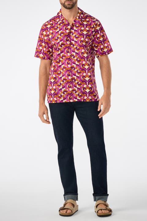 Felix Short Sleeve Printed Button-Up Shirt
