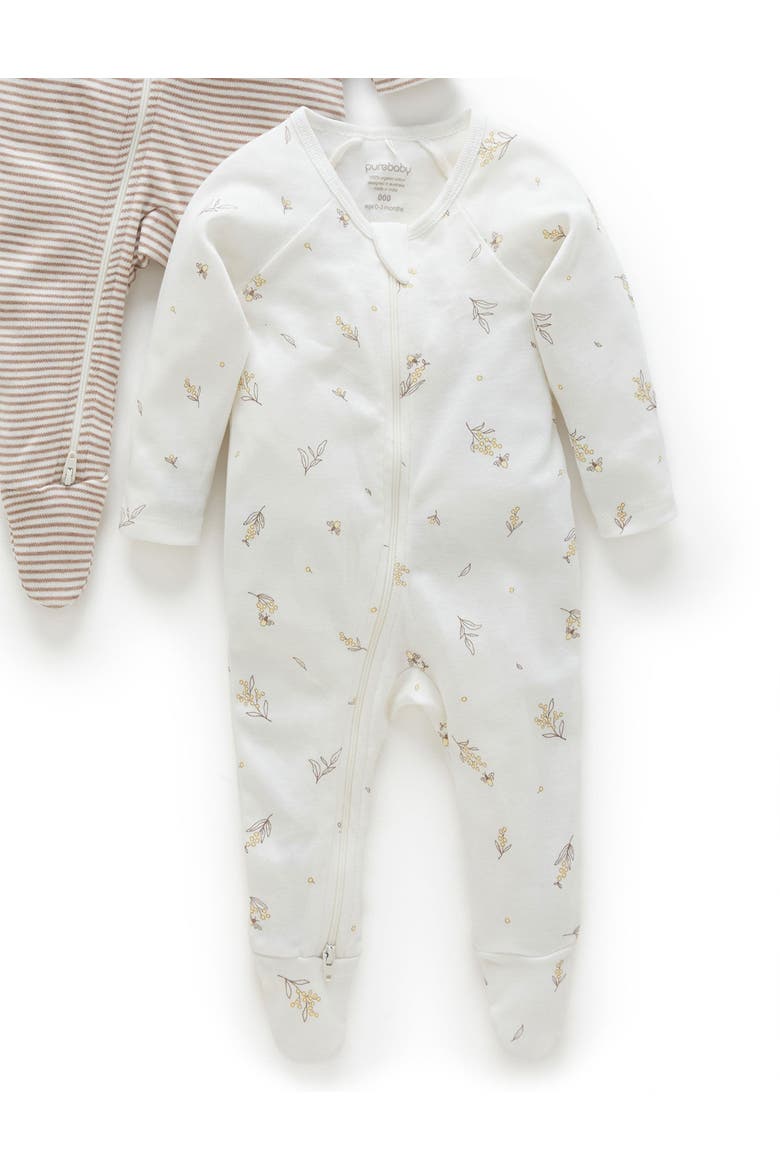 2 Pack Zip Footie, Alternate, color, Vanilla Wattle Bee Pack