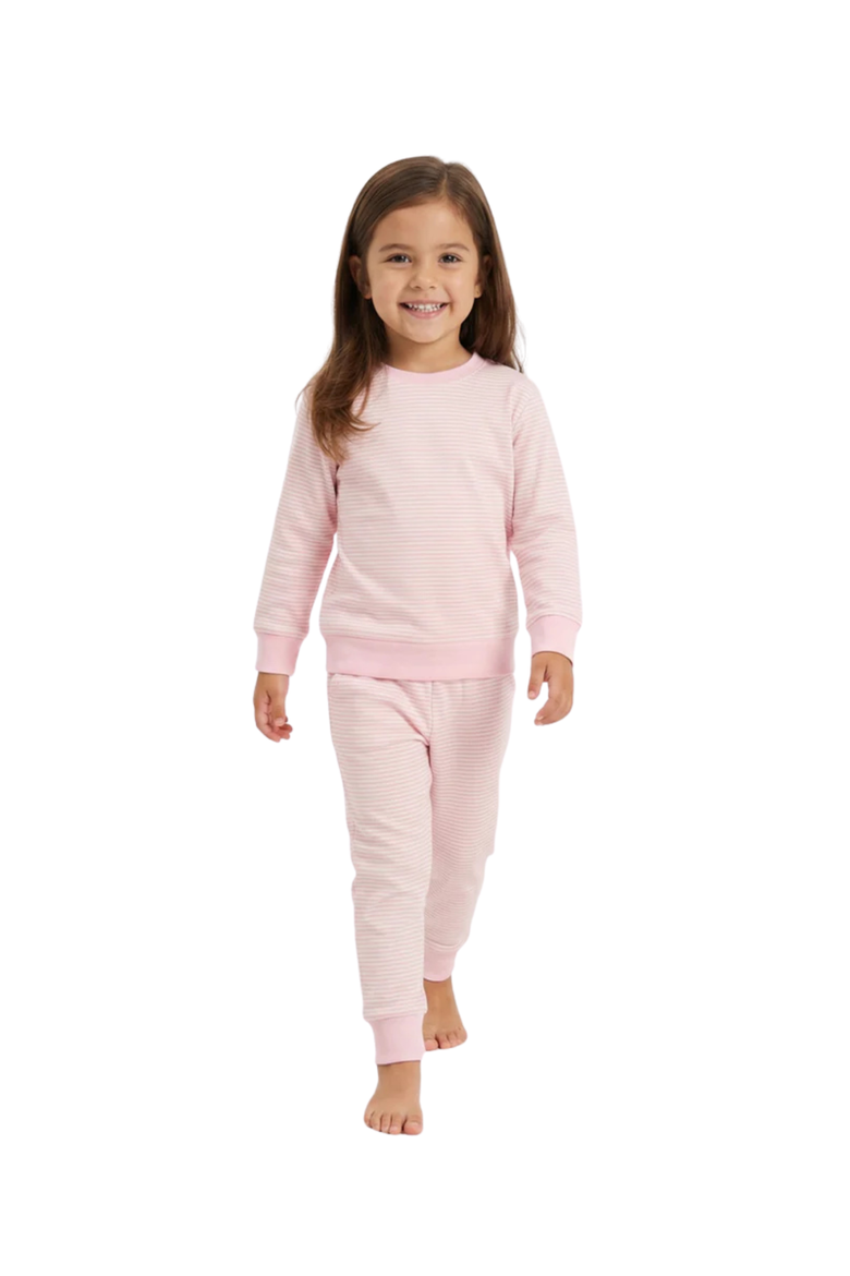 Peony Stripe Little Lounger Sweatsuit, Main, color, Soft Pink and White Stripes