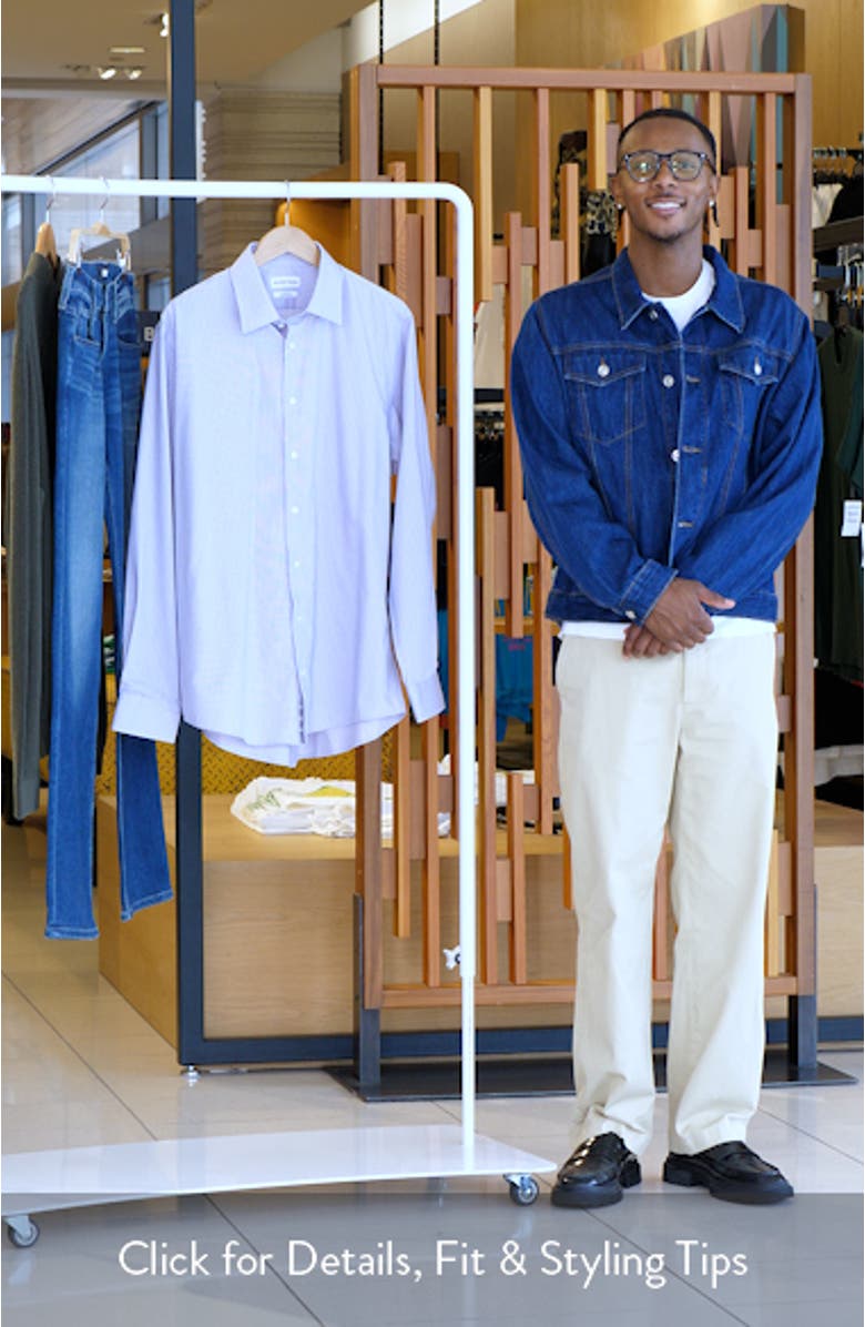 Traditional Fit Microplaid Premium Non-Iron Cotton Dress Shirt, sales video thumbnail