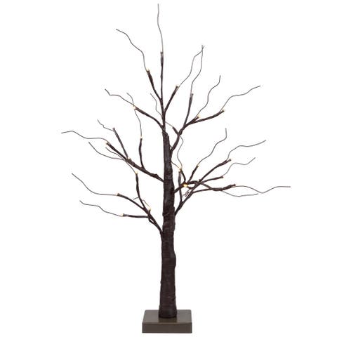 LED Lighted Christmas Twig Tree - 24" - Brown - Warm White Lights