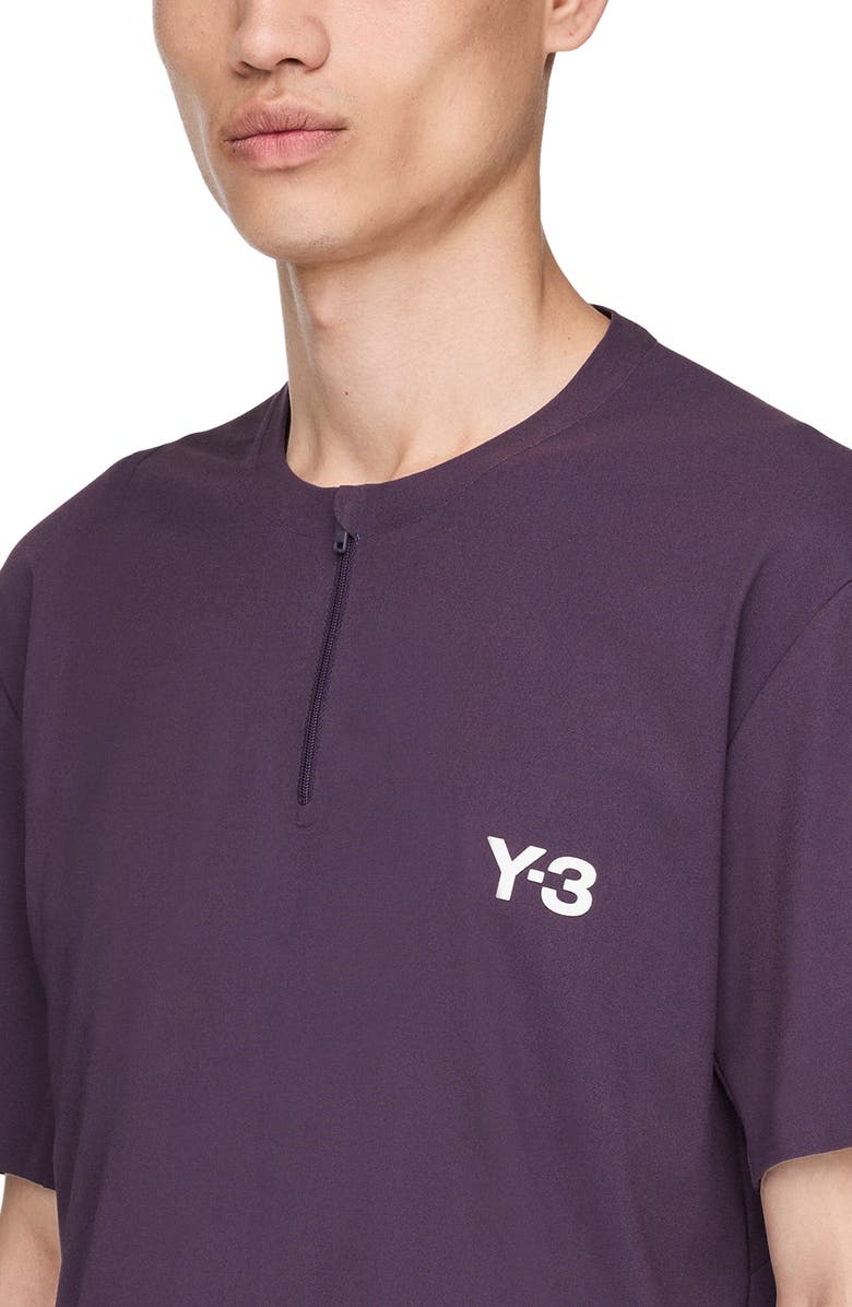 adidas Y-3 Zip T-Shirt, Alternate, color, Aurora Plum
