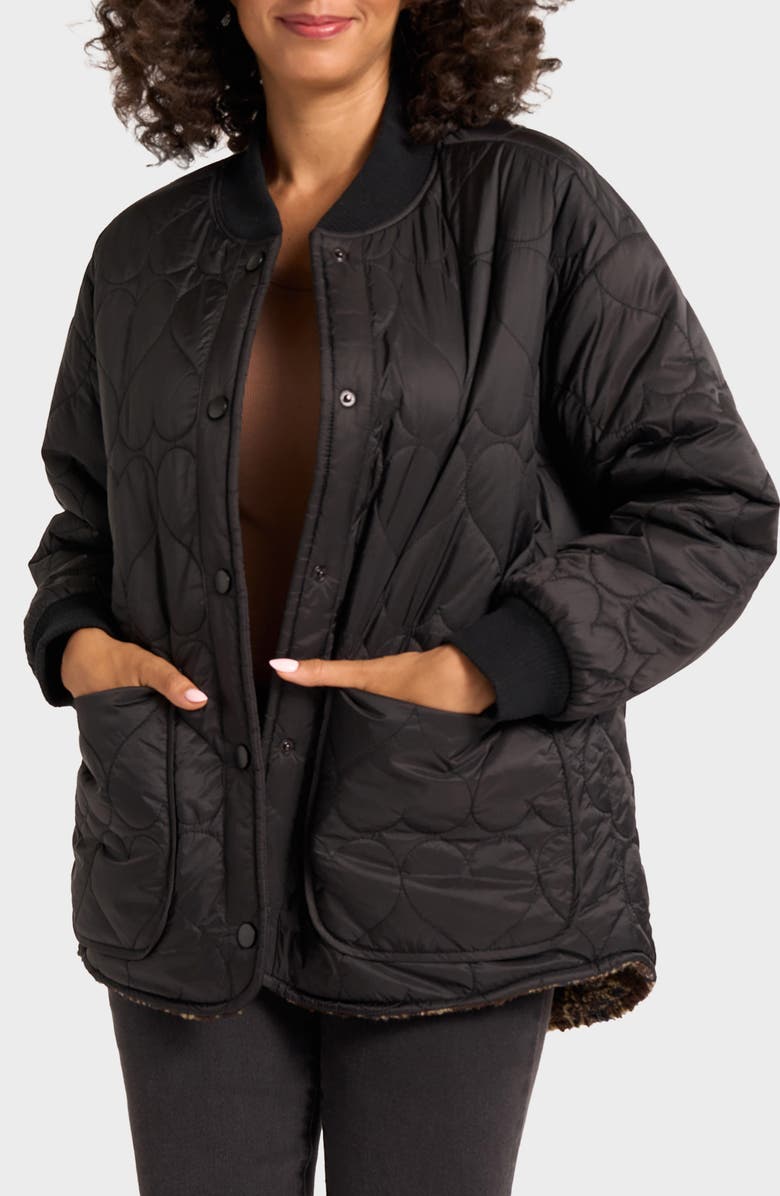 matty m. Heart Quilted Bomber Jacket, Main, color,