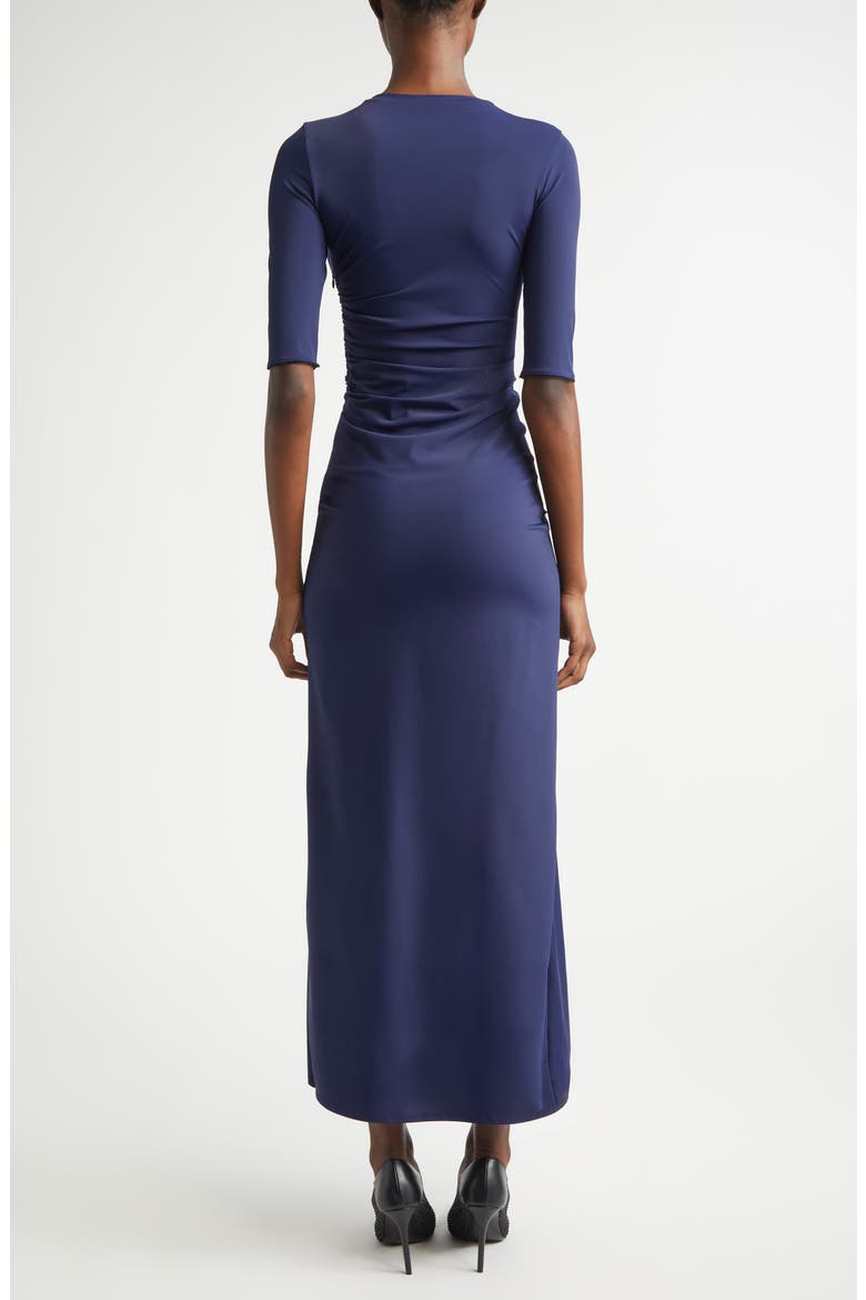 Fluid Long Jersey Dress, Alternate, color, INDIGO