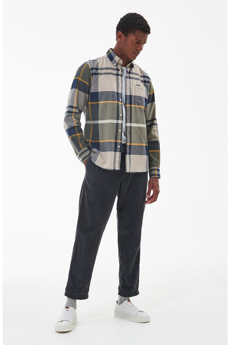 Dunoon Plaid Button-Down Shirt, Alternate, color, FOREST MIST