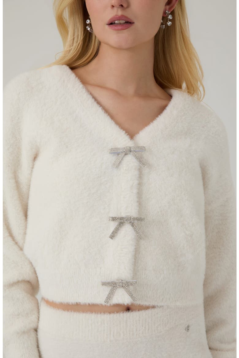 Kara Bow Cardigan, Alternate, color, IVORY