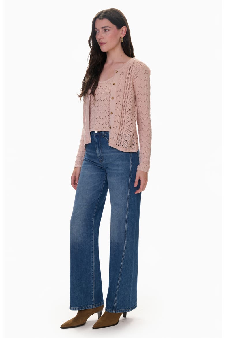 Hannah Pointelle Cardi, Alternate, color, Desert Rose