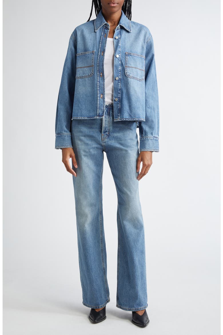 Wanda Denim Button-Up Shirt, Alternate, color, MEDITERRANEAN BLUE