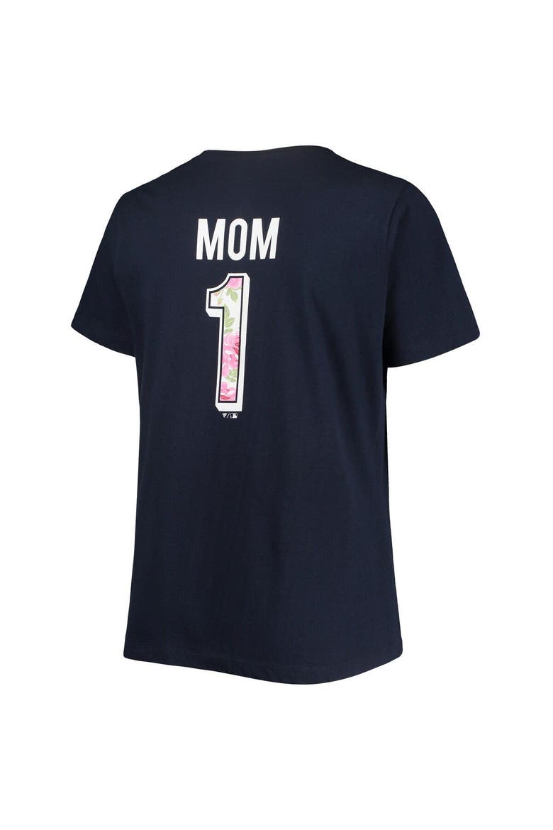 Women's Navy Boston Red Sox Plus Size #1 Mom 2-Hit V-Neck T-Shirt, Alternate, color, Navy