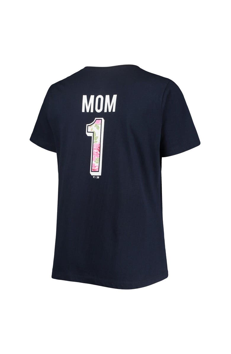 PROFILE Women's Navy Boston Red Sox Plus Size #1 Mom 2-Hit V-Neck T-Shirt, Alternate, color, Navy