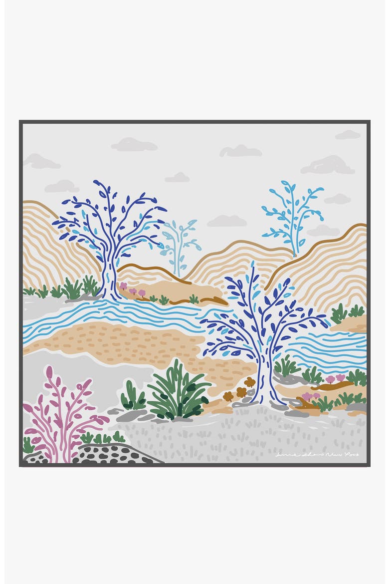 Double Sided Wool Silk Scarf In After Sunset, Main, color, Blue