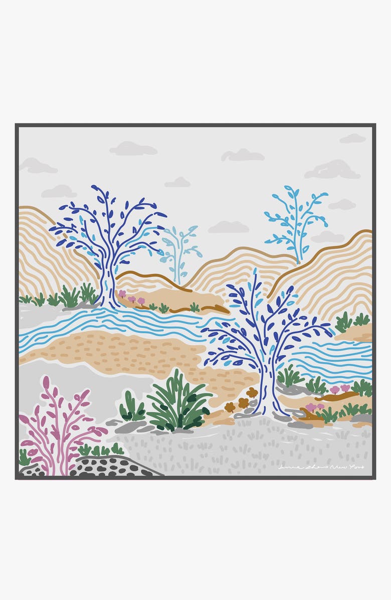 Jessie Zhao New York Double Sided Wool Silk Scarf In After Sunset, Main, color, Blue