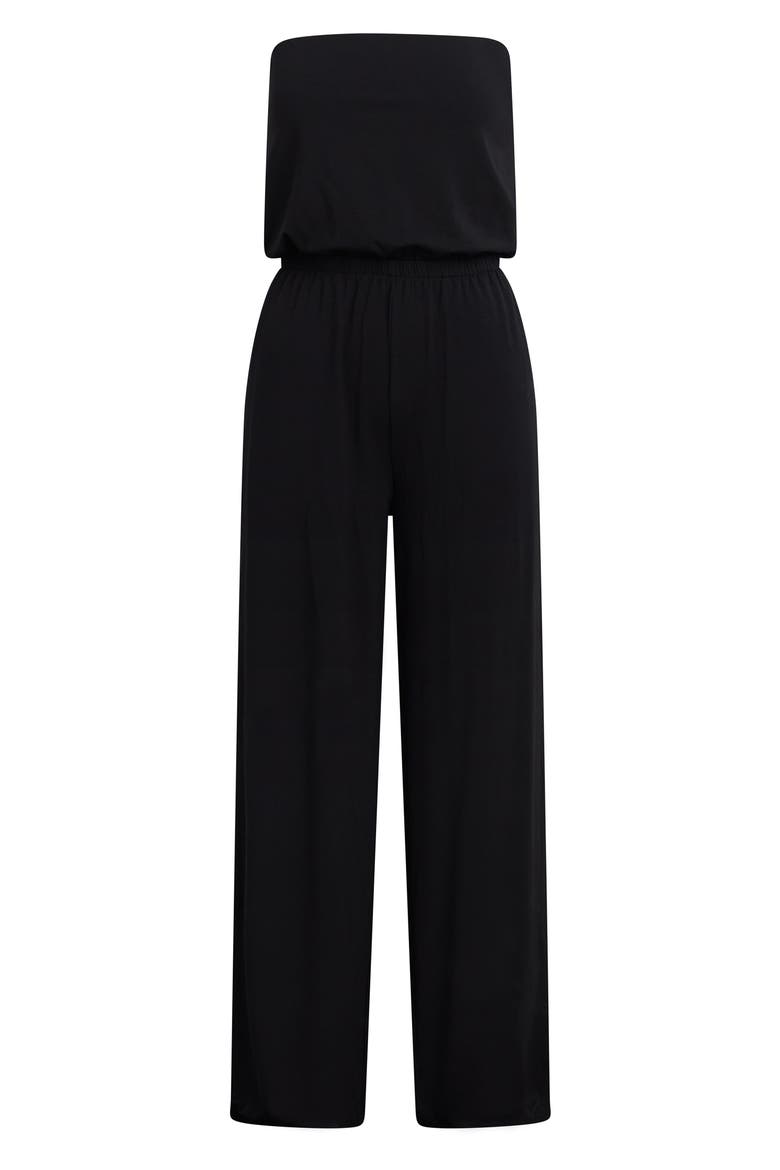 The Jumpstart Strapless Jumpsuit, Alternate, color, BLACK