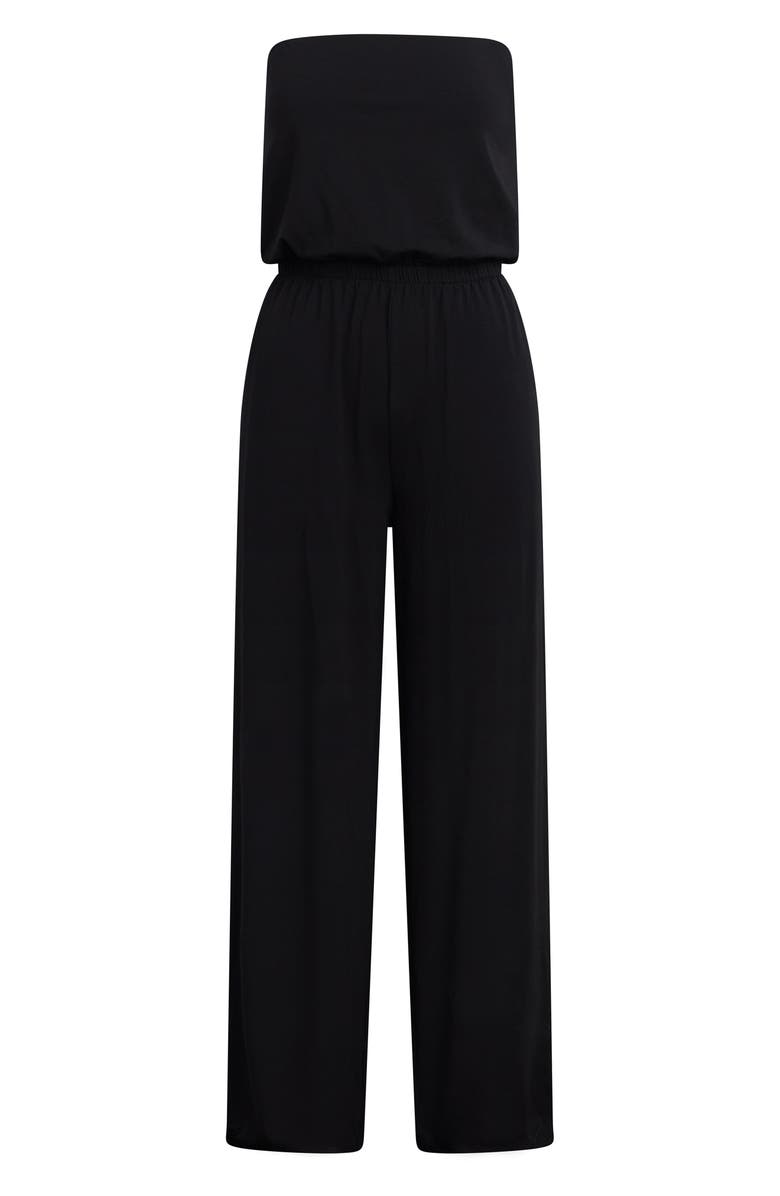 Favorite Daughter The Jumpstart Strapless Jumpsuit, Alternate, color, Black