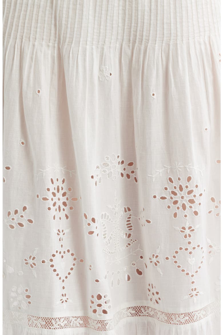 Mallow Eyelet Tiered Maxi Skirt, Alternate, color, WHITE