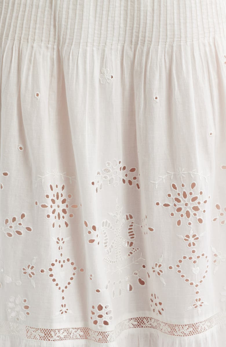 LoveShackFancy Mallow Eyelet Tiered Maxi Skirt, Alternate, color, 