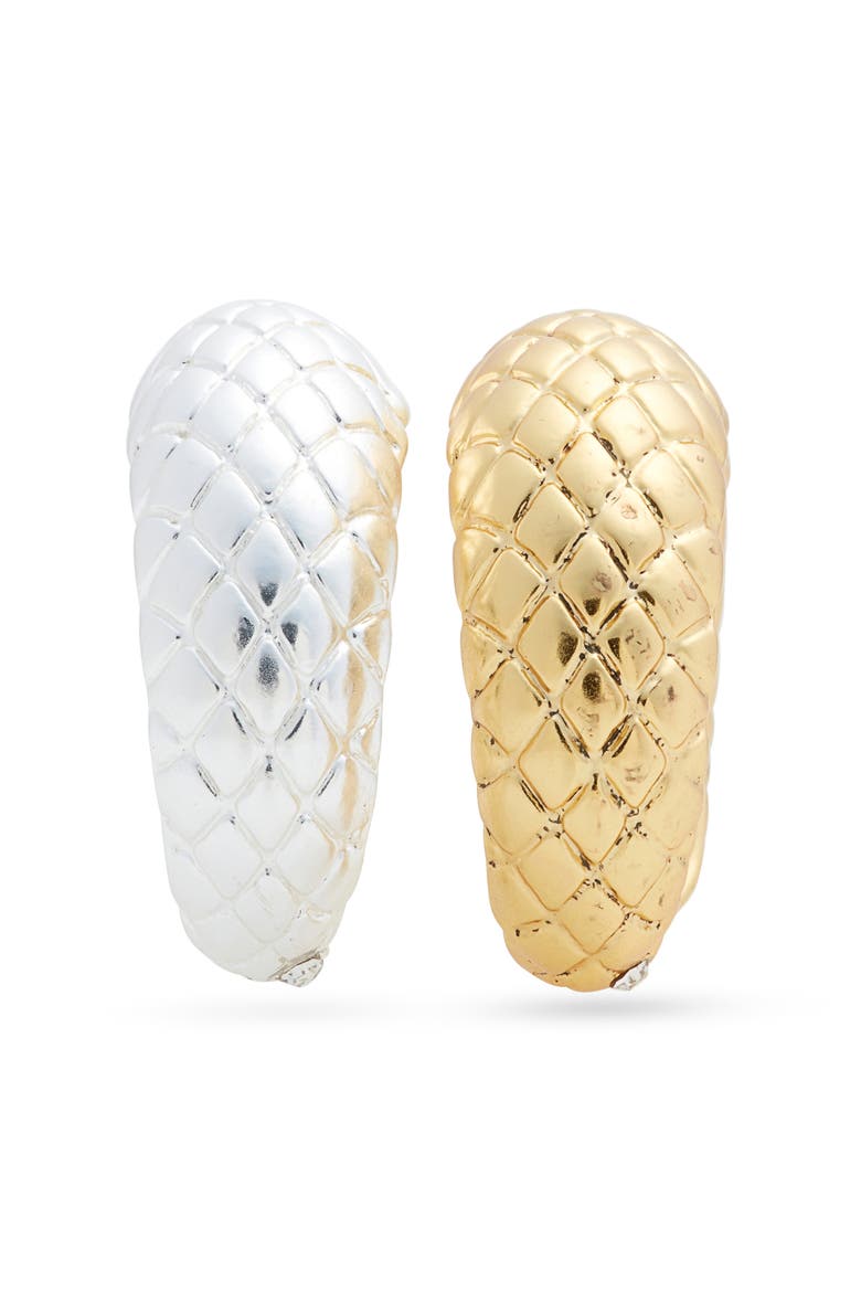 Serpenti Line Snake Texture Duo Rings, Alternate, color, GOLD/ SILVER
