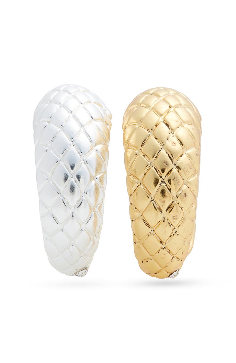 Karine Sultan Serpenti Line Snake Texture Duo Rings, Alternate, color, Gold/ Silver