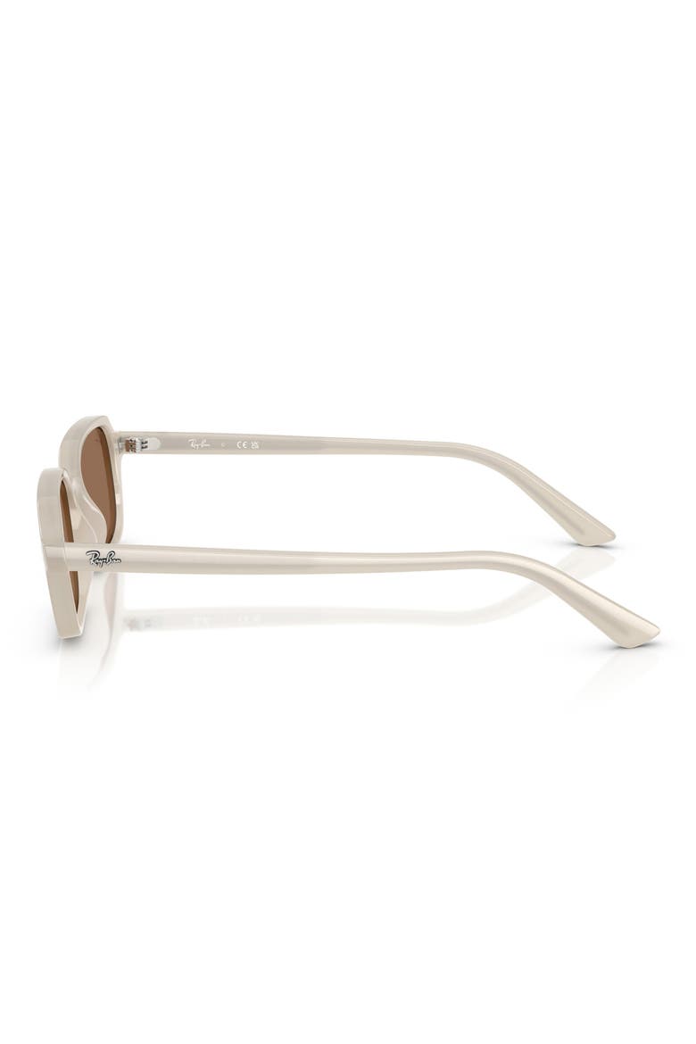 52mm Pillow Sunglasses, Alternate, color, CLOUDY WARM WHITE/ DARK BROWN