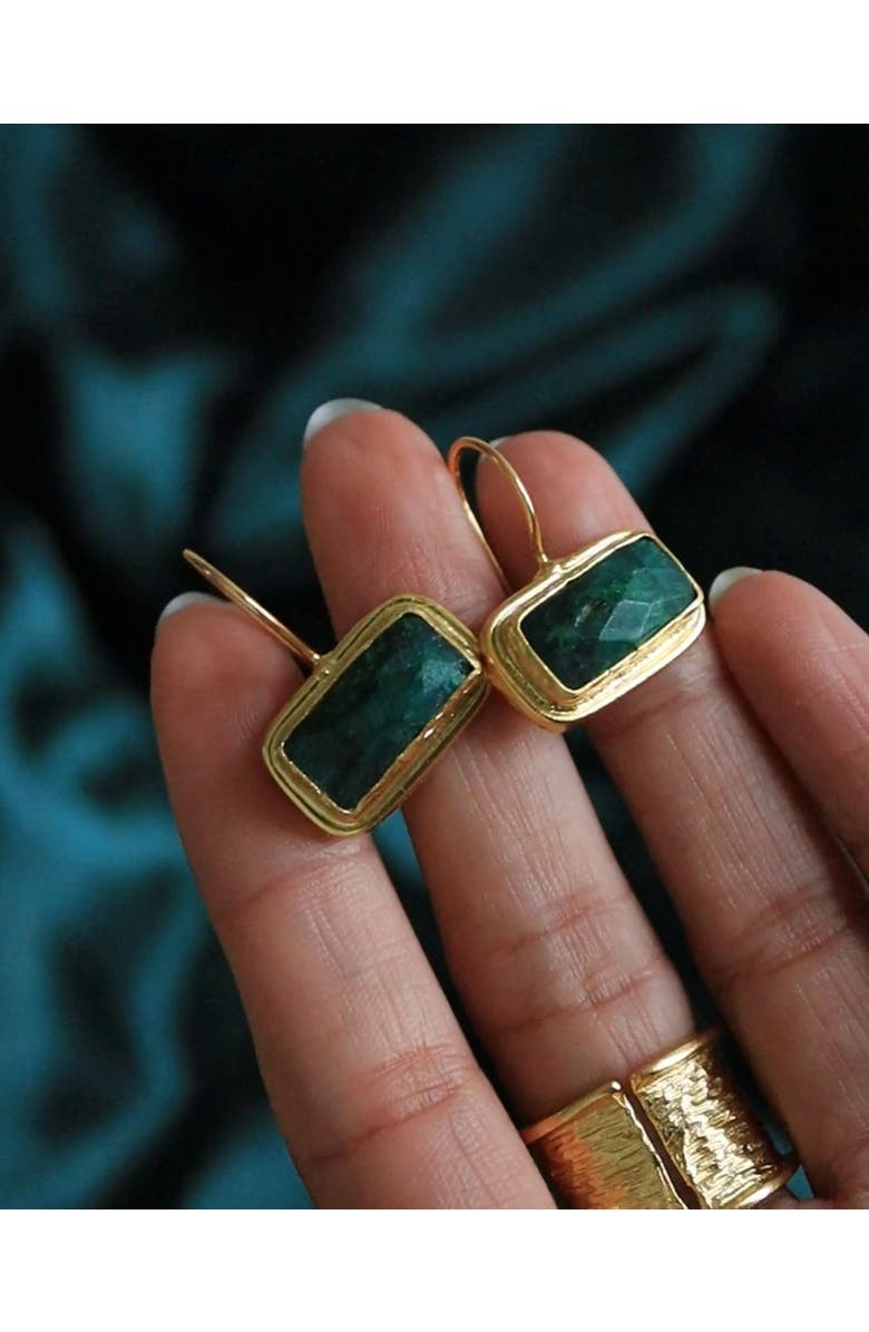 Ottoman Hands Noa Drop Earrings, Alternate, color, Brass