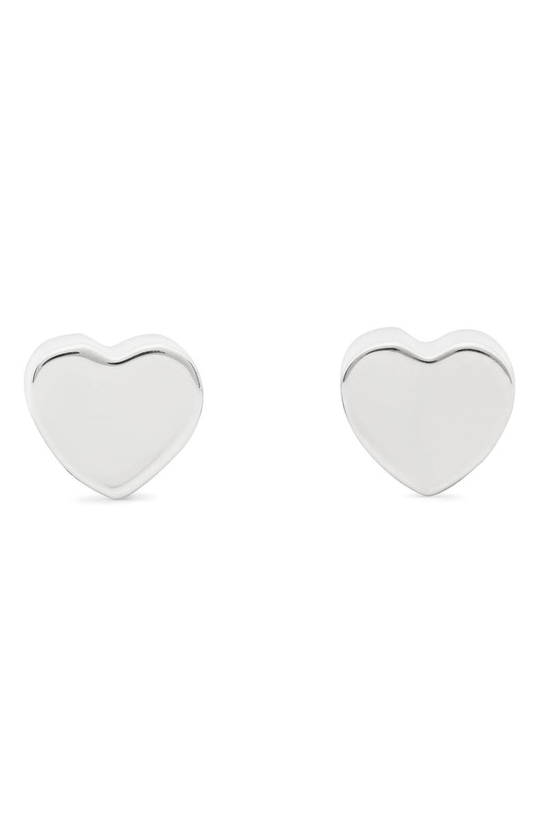 Kate Spade New York heart stud earrings, Main, color, Silver