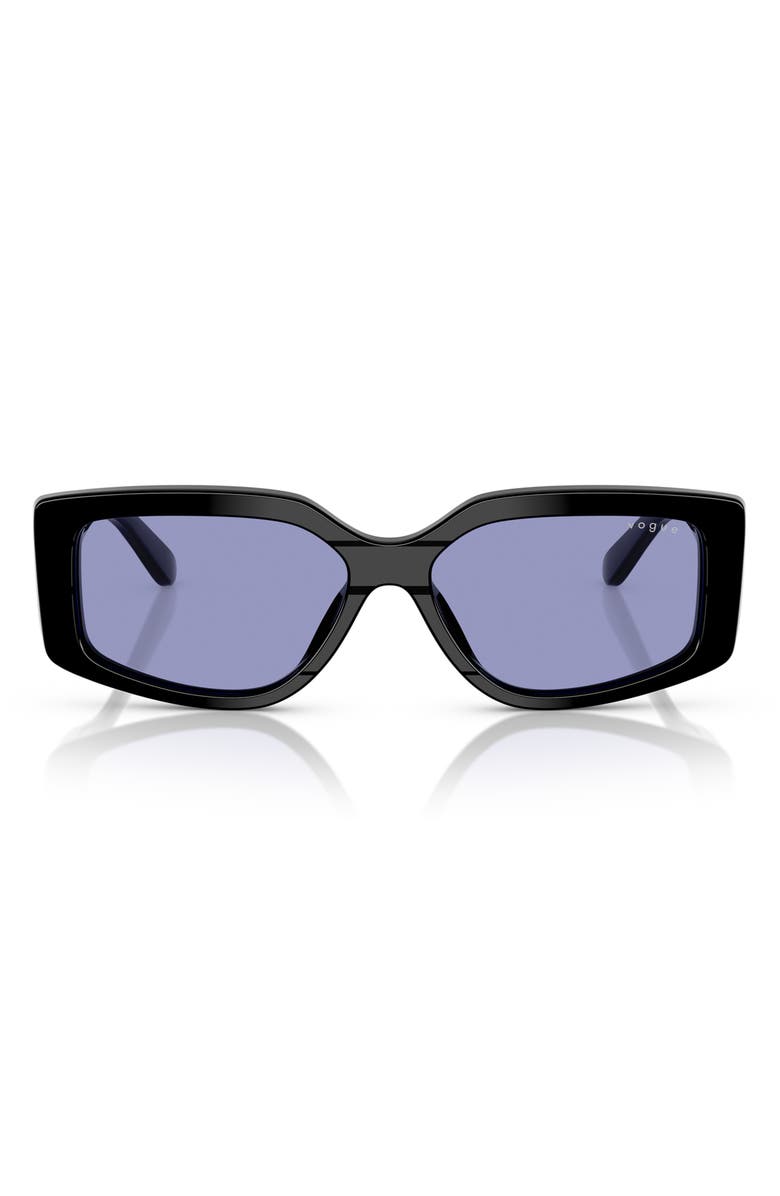 VOGUE 55mm Rectangular Sunglasses, Main, color, Black