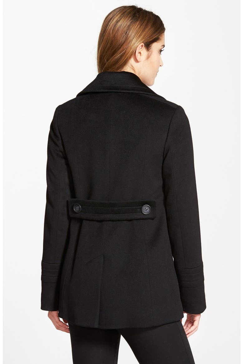 Wool Peacoat (Nordstrom Exclusive), Alternate, color, BLACK