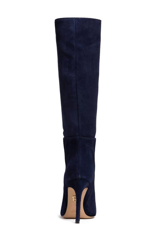 Beautiisoles Yara Pointed Toe Knee High Boot In Blue