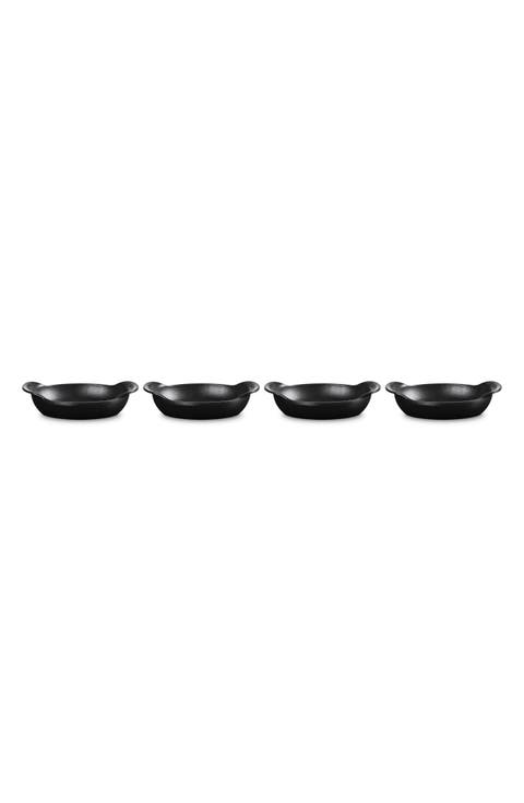 Gourmand Set of 4 1/3-Quart Enamel Cast Iron Oval Baker