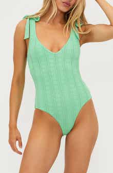 Beach Riot Akira Embroidered One-Piece Swimsuit