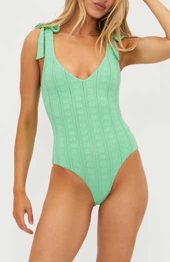 Beach Riot Akira Embroidered One-Piece Swimsuit