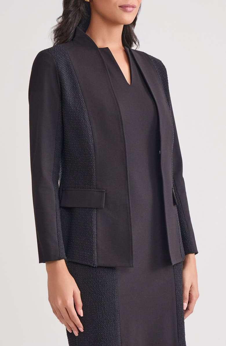 Misook Paneled Ponte Jacket, Alternate, color, Black