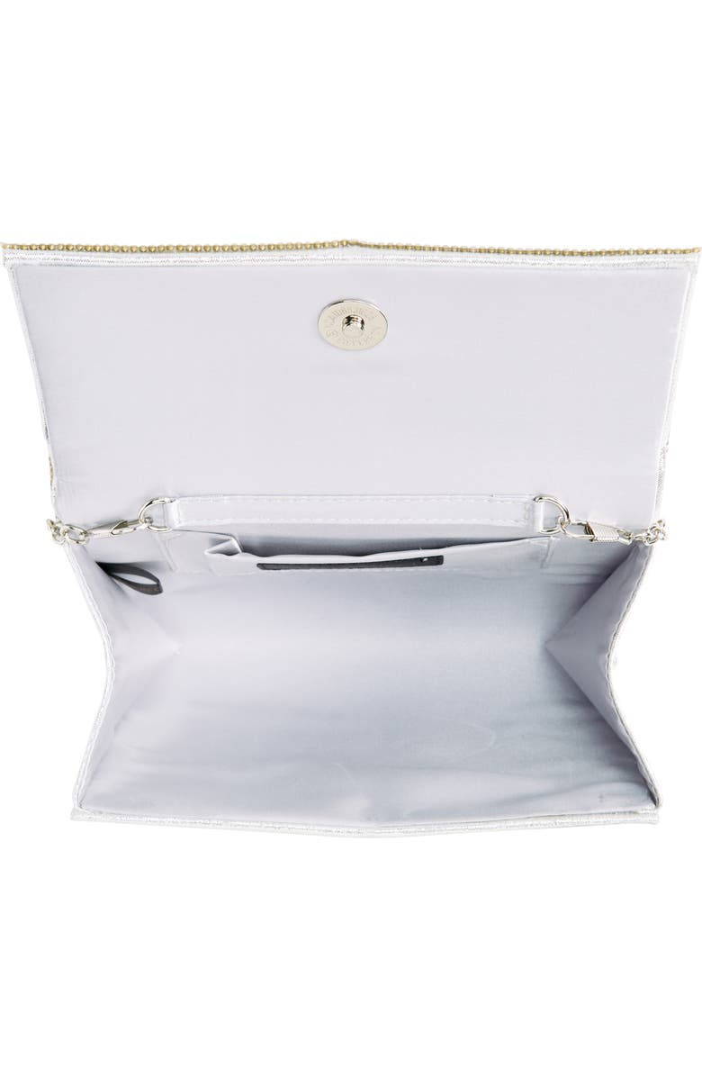 Jessica McClintock Alexis Rhinestone Crossbody Clutch, Alternate, color, Silver