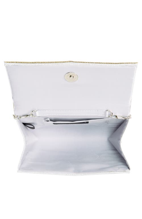 Jessica Mcclintock Alexis Rhinestone Crossbody Clutch In Silver