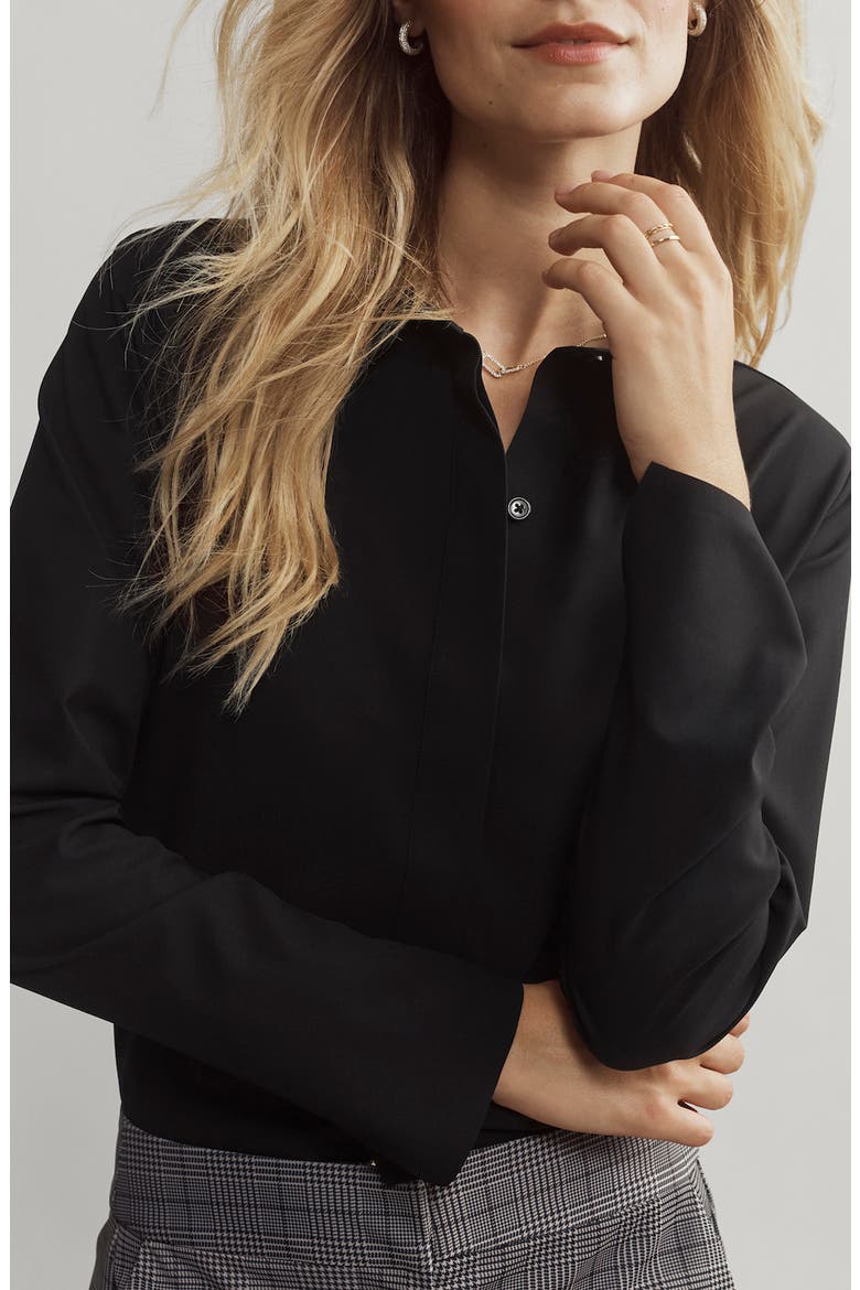 Mirage Water Repellent Performance Button-Up Shirt, Main, color, BLACK