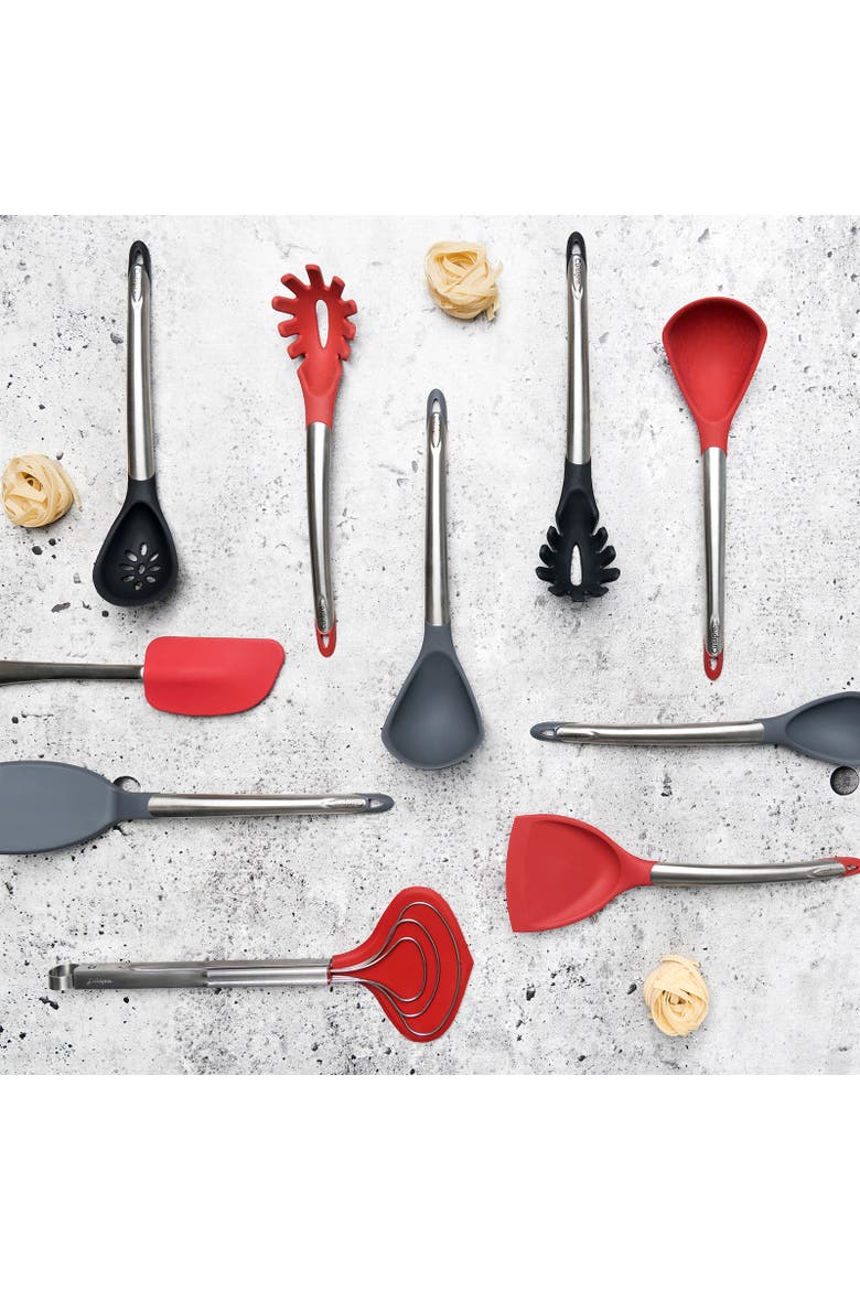 Silicone & Stainless Steel Wok Turner, Red, Alternate, color, Red