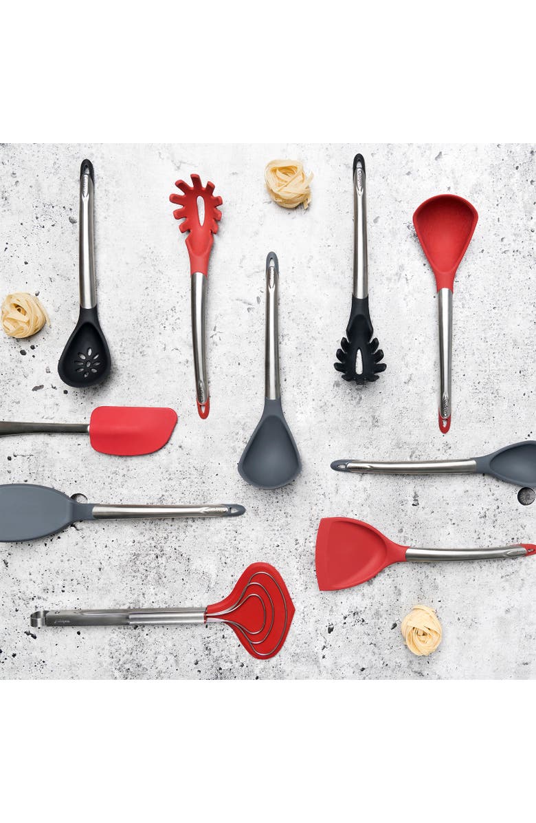 CUISIPRO Silicone & Stainless Steel Wok Turner, Red, Alternate, color, Red