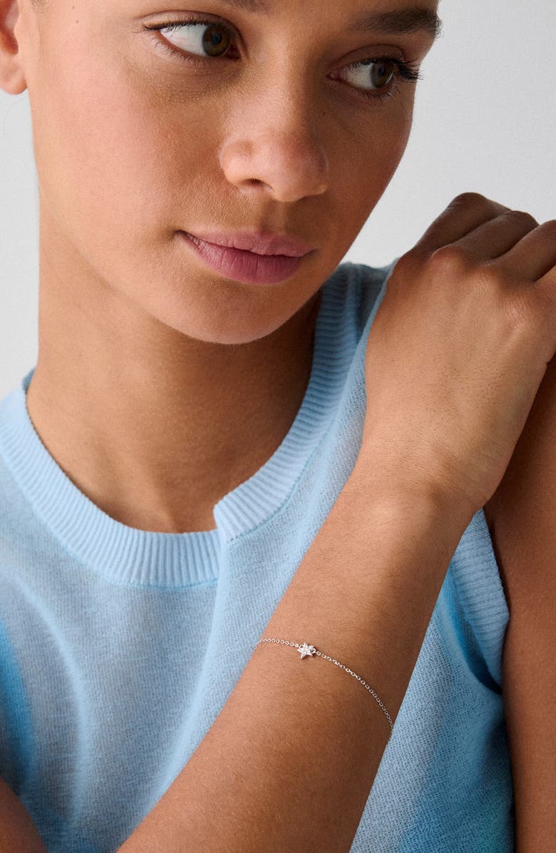 Kate Spade New York you're a gem mini star pavé bracelet, Alternate, color, Clear/ Silver