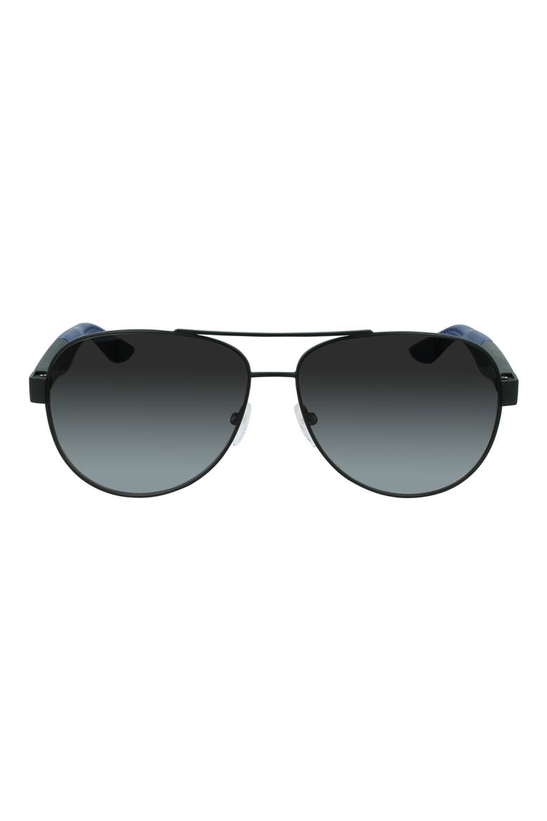 Lifestyle 61mm Aviator Sunglasses, Main, color, MATTE BLACK