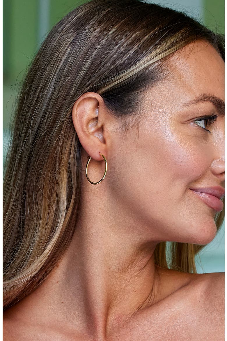 Nellie Hoop Earrings, Alternate, color, GOLD - 29MM