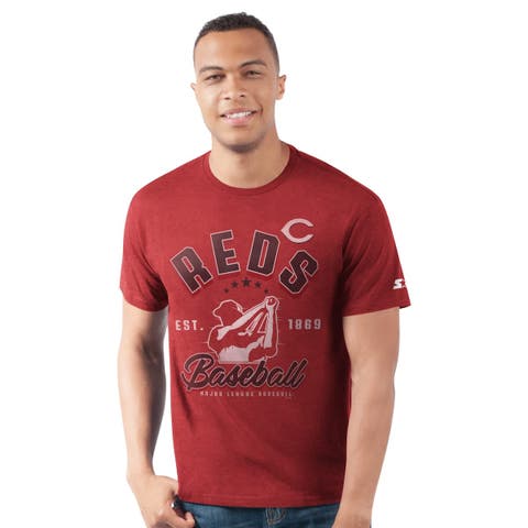 Men's Starter  Red Cincinnati Reds Prime Time Batter T-Shirt