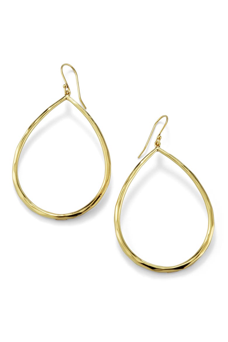 'Glamazon' Large Teardrop 18k Gold Earrings, Main, color, GOLD
