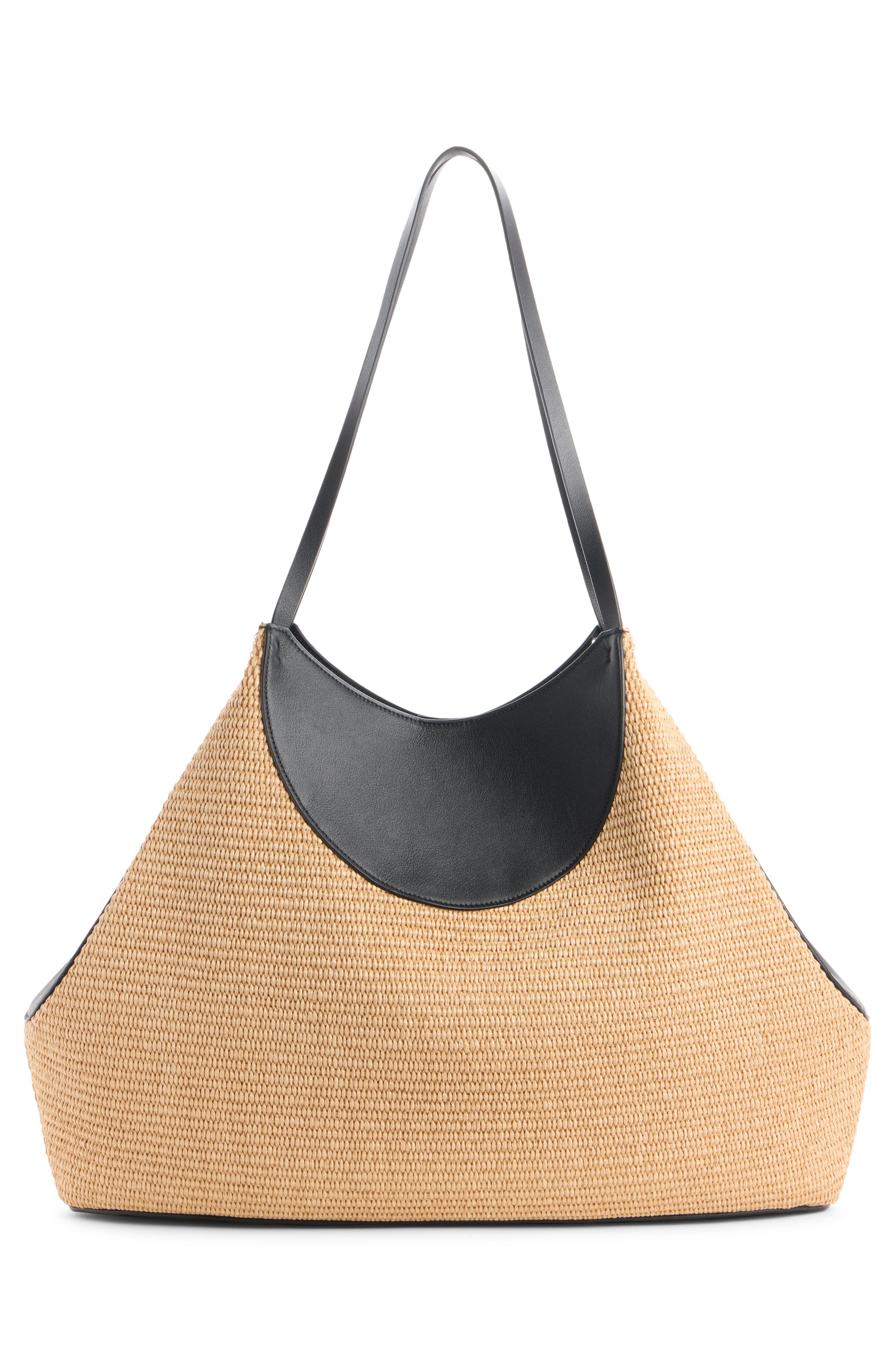 Givenchy Medium Facet Straw & Leather Tote, Alternate, color, Natural