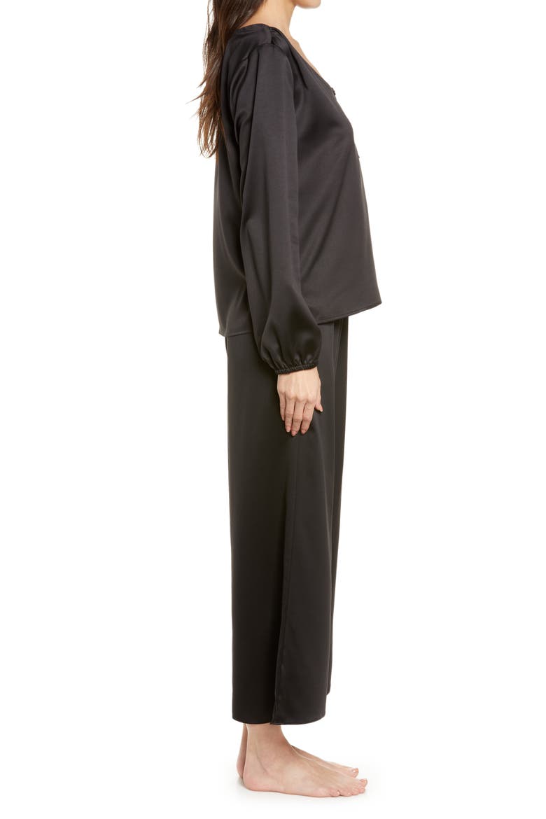 Satin Pajamas, Alternate, color, BLACK