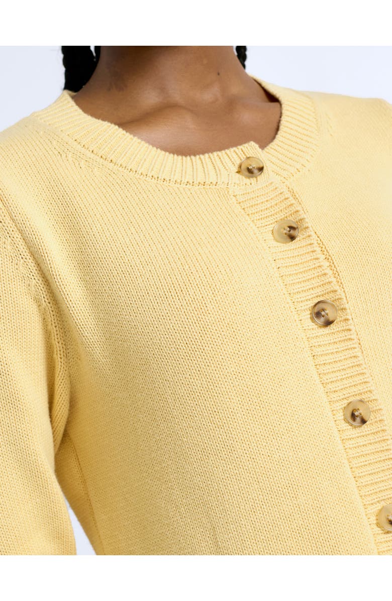 Albaray Peplum Cotton Cardigan, Alternate, color, Lemon