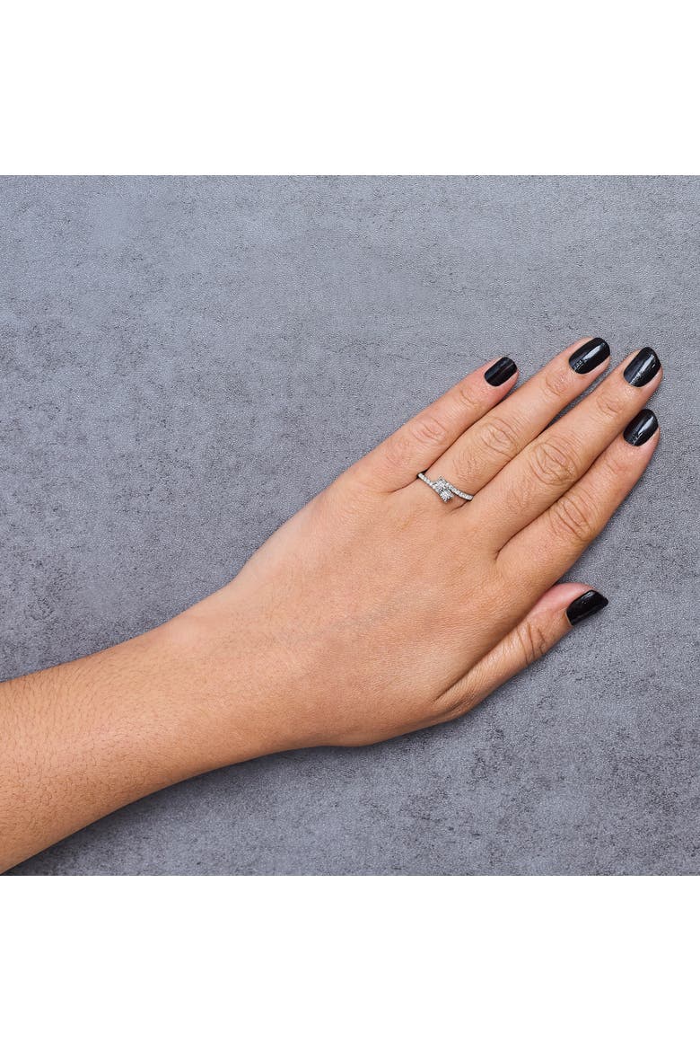 10K White Gold 1/4 Ctw Two-Stone Diamond Bypass Engagement Ring, Alternate, color, White Gold
